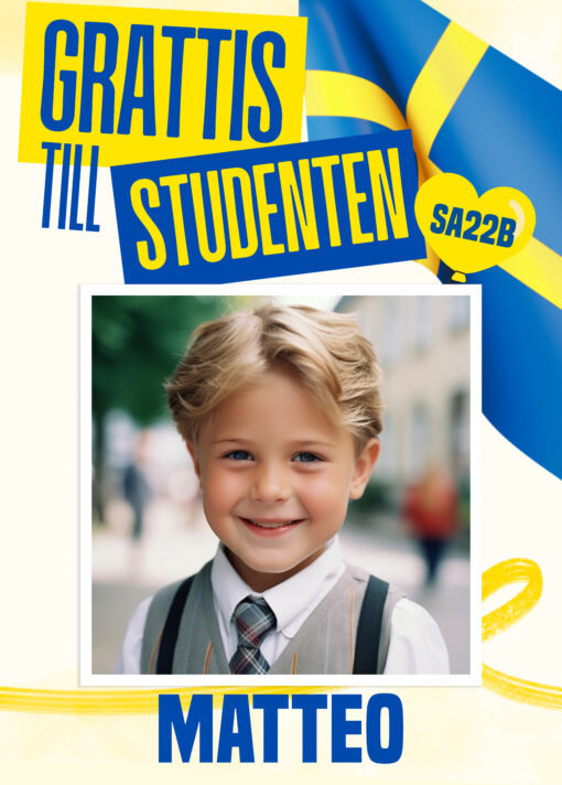 Studentskylt Grattis
